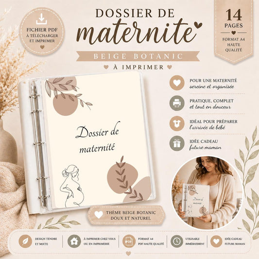 Dossier maternité PDF à imprimer  - Organisateur grossesse - dossier de grossesse